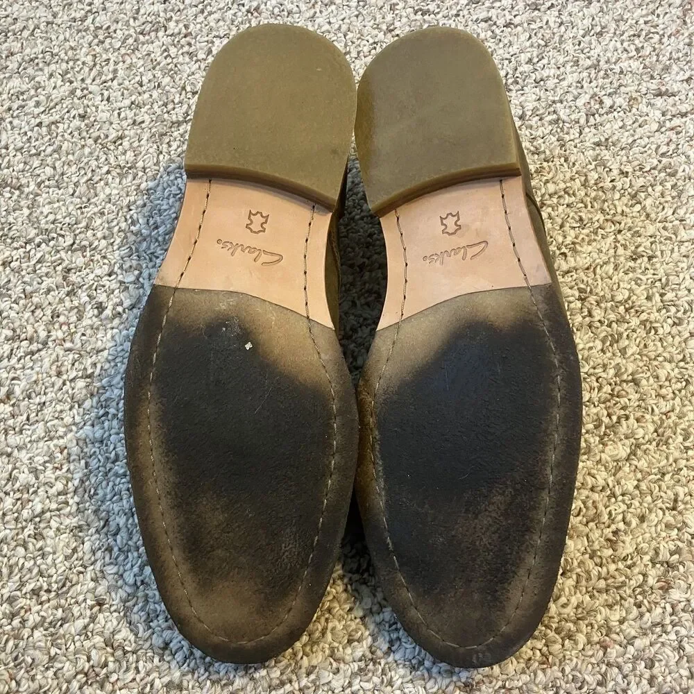 Clarks Mens Lace Up Shoes Size 12 M Gray Suede Oxford Work Office Comfort Classy